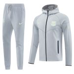 Conjunto Completo Chaqueta Con Capucha Barcelona 2025 2026 Gris Claro
